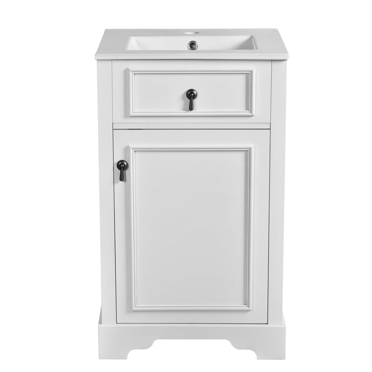 Elegant Bathroom Vanity with Ceramic Sink and Soft-Close Door - Multiple Colors