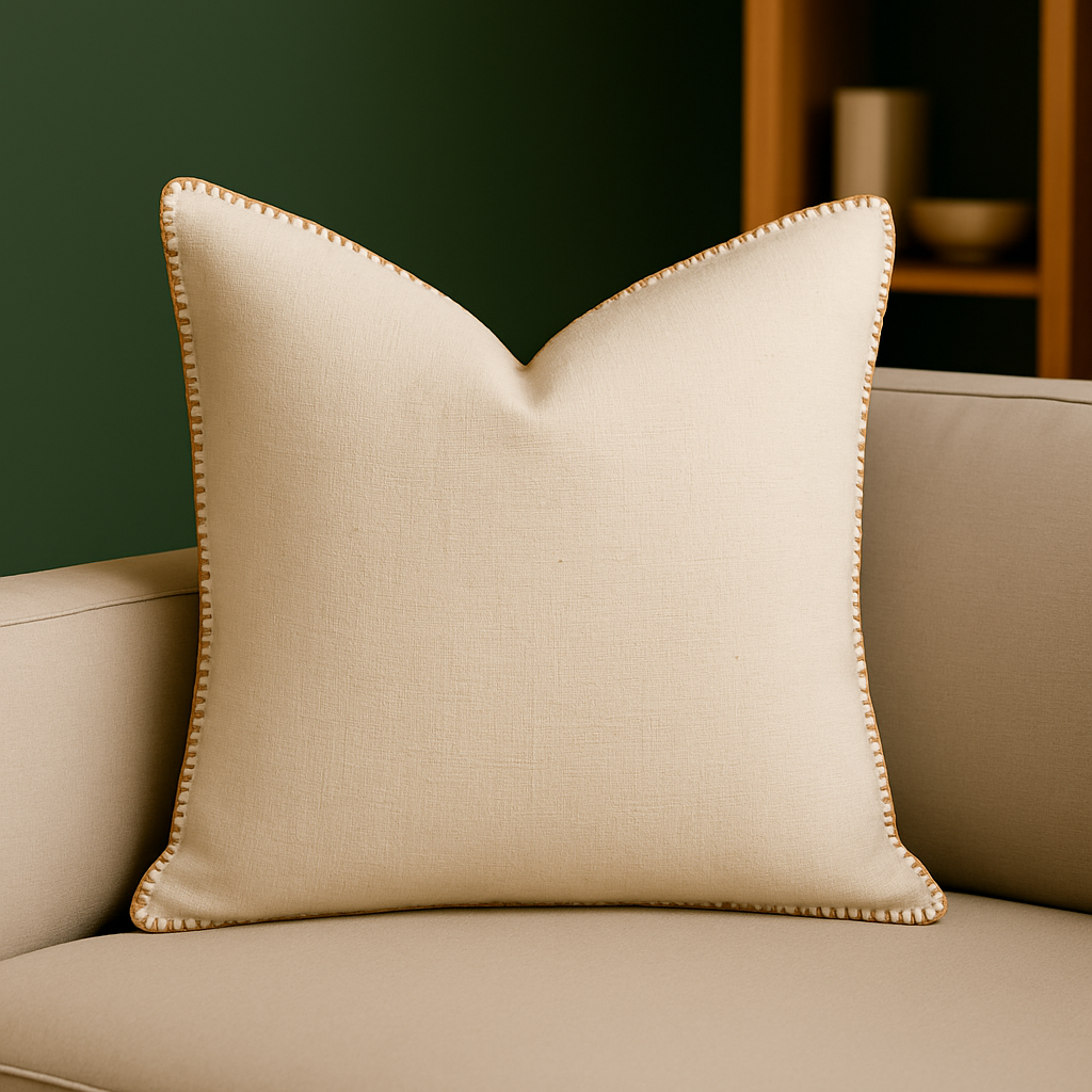Decorative Blanket with Plush Fill - Ivory
