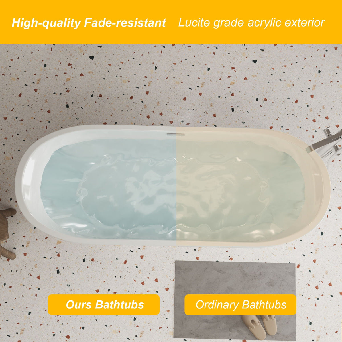 Freestanding Bathtub with Diamond Pattern Design - White or Black