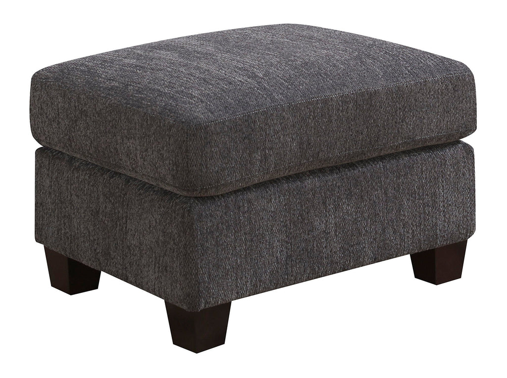 Gray Wood Upholstered Ottoman with Easy Assembly - Gray
