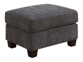Gray Wood Upholstered Ottoman with Easy Assembly - Gray
