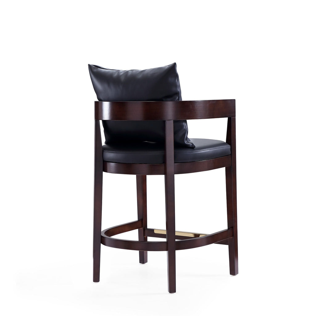 Mid-Century Modern Counter Stool with Upholstered Seat - Multiple Colors