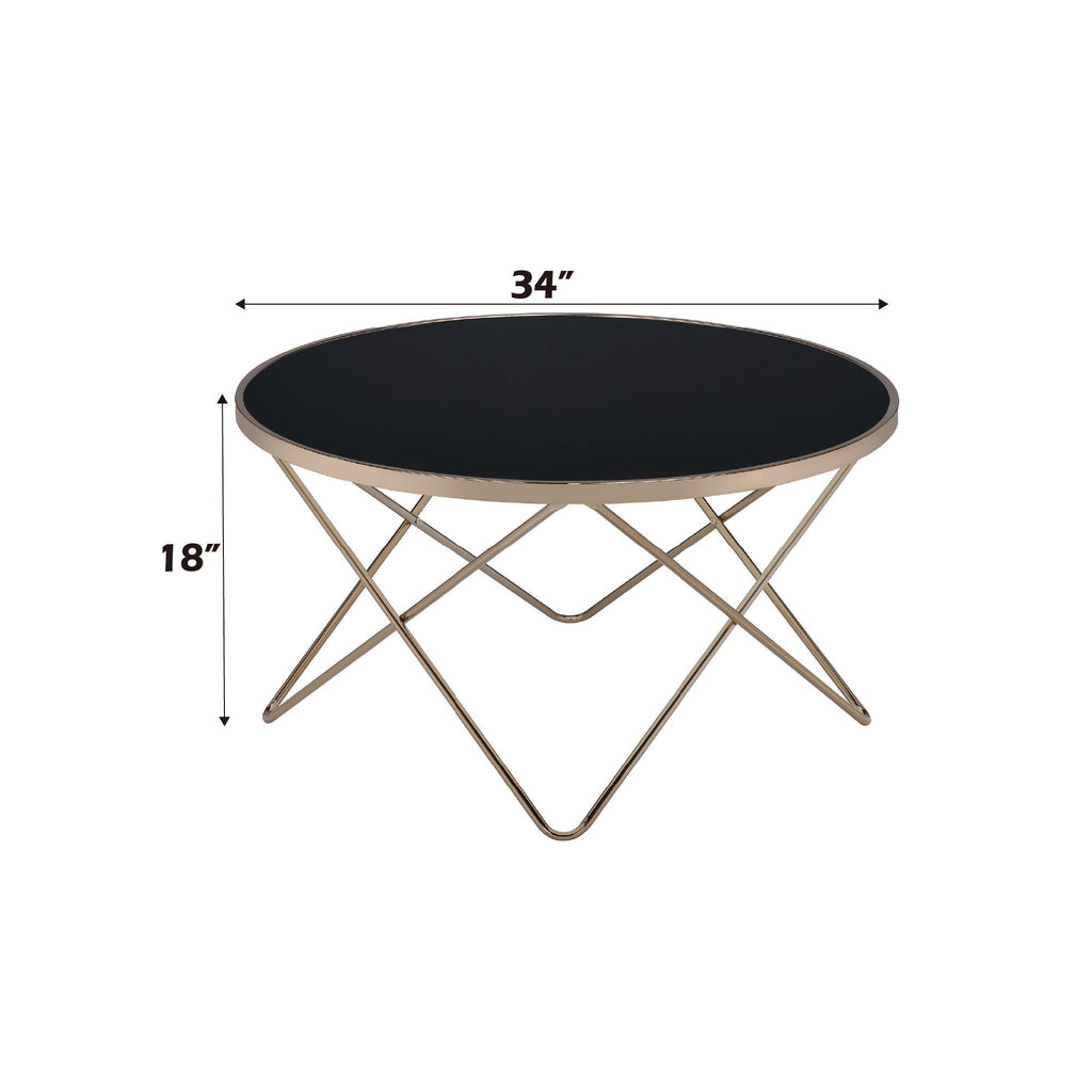 Valora Glass Coffee Table with Smoky Glass Top - Black or White