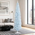 8ft Pencil Artificial Christmas Tree with Realistic Branches - White