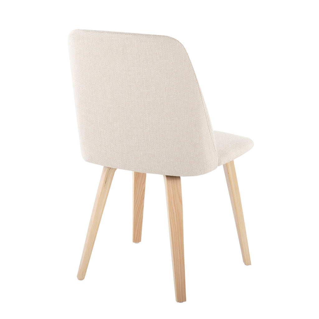 Contemporary Dining Chair Set with Padded Seat - Brown