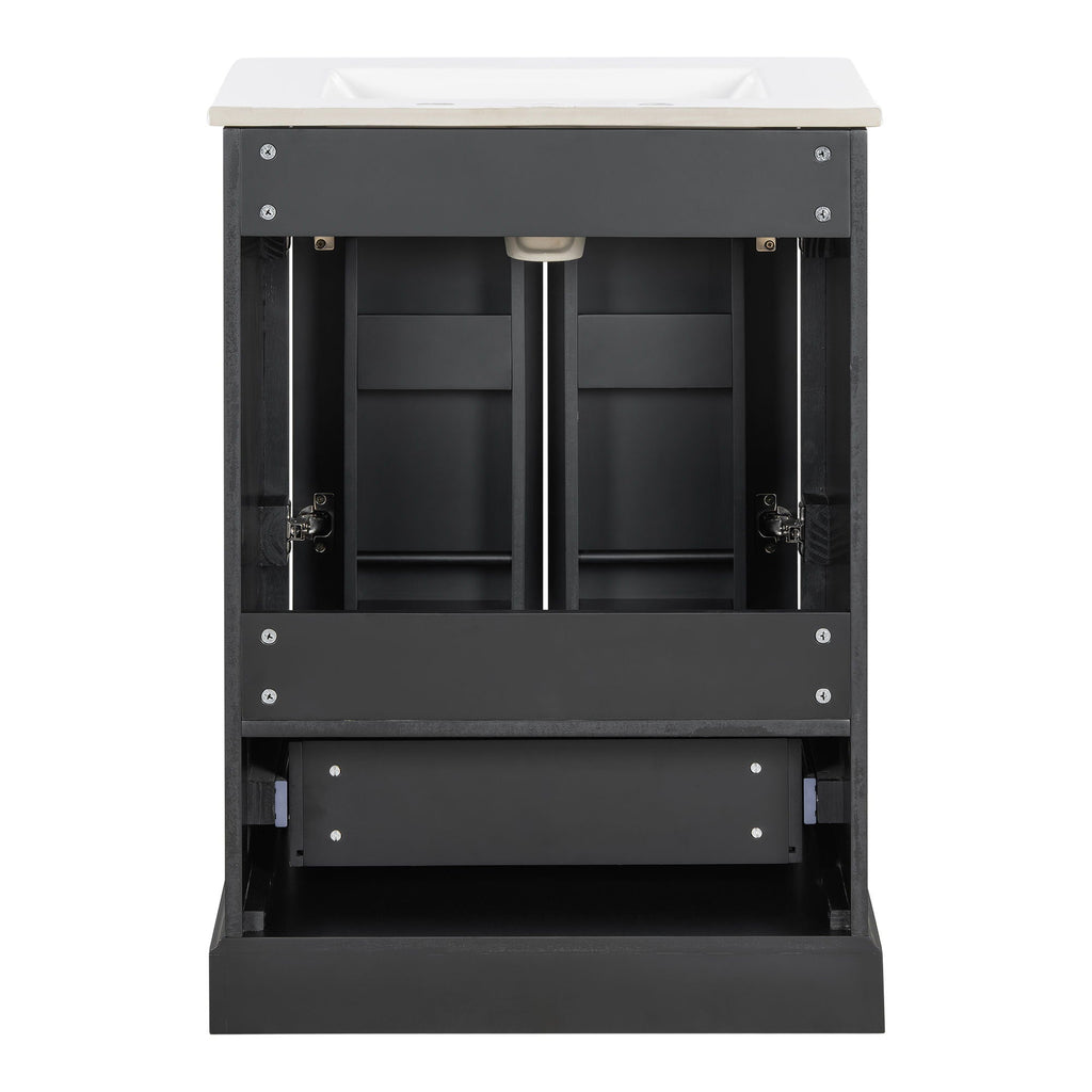Bathroom Vanity with Sink and Soft Close Doors - White, Black, Green, or Gray