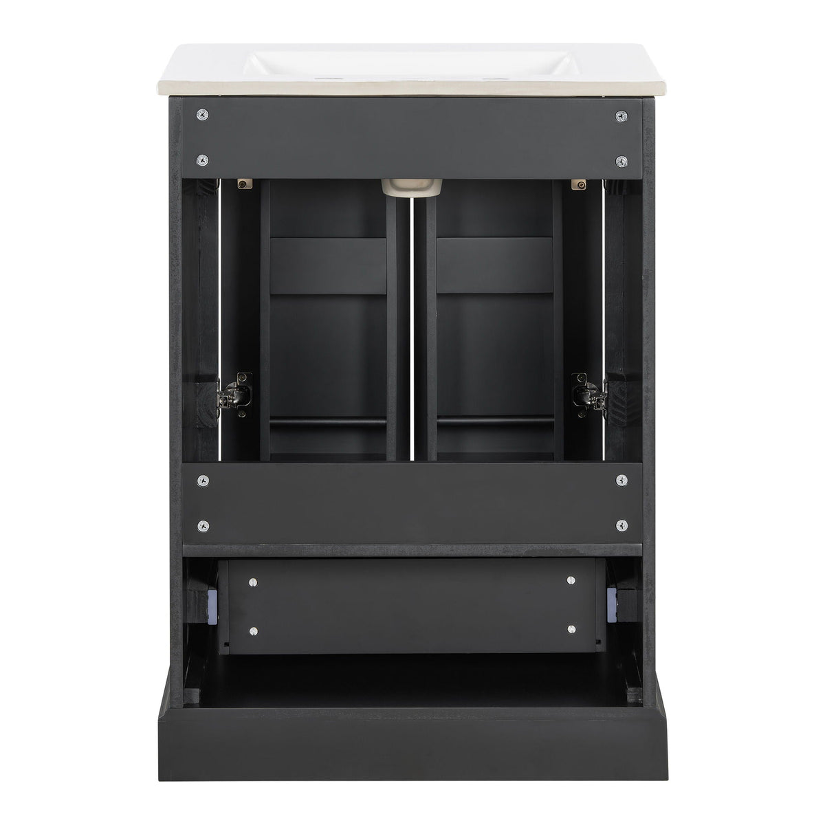 Bathroom Vanity with Sink and Soft Close Doors - White, Black, Green, or Gray