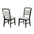 Dining Kitchen Side Chair With Curved Back Design (Set of 2) - Black / Gray