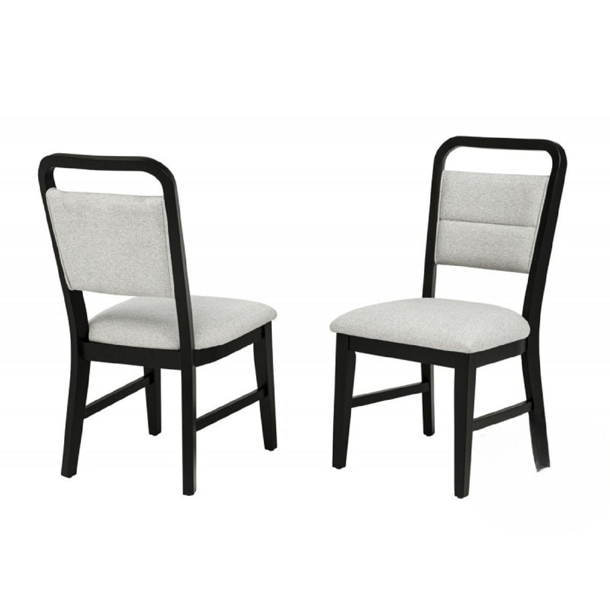 Dining Kitchen Side Chair With Curved Back Design (Set of 2) - Black / Gray