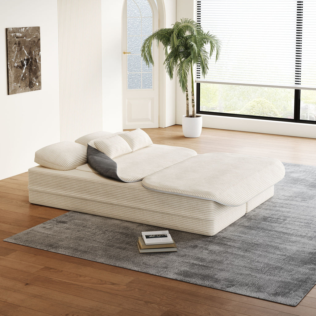 2 In 1 Foldable Sofa Bed with Multi Functional Blanket - Futon Sofa