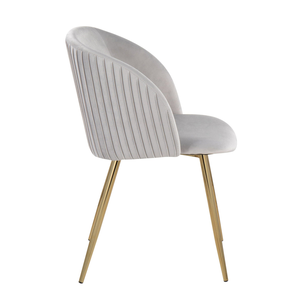 Pleated Waves Contemporary Chair Set of 2 with Metal Legs - Black, Gray, or Pearl Silver