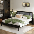 Solid Wood King Bed Frame with Heavy Duty Support - Black/Dark Grey or Grey/Light Grey