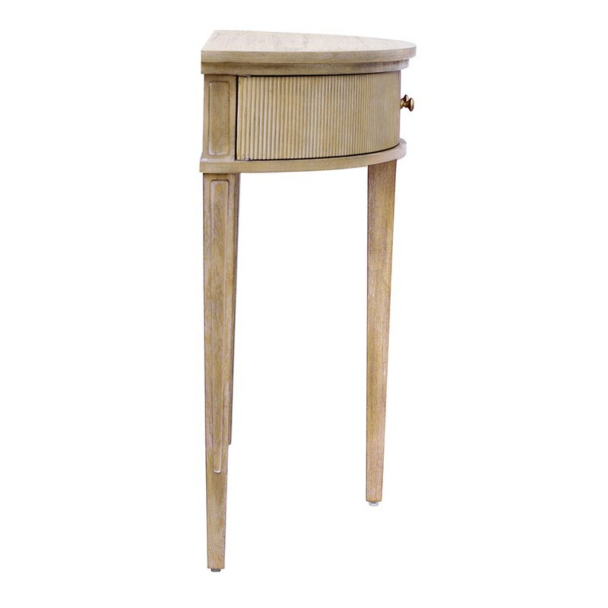 Vintage Inspired Storage Console Table with Fluted Doors - Light Brown