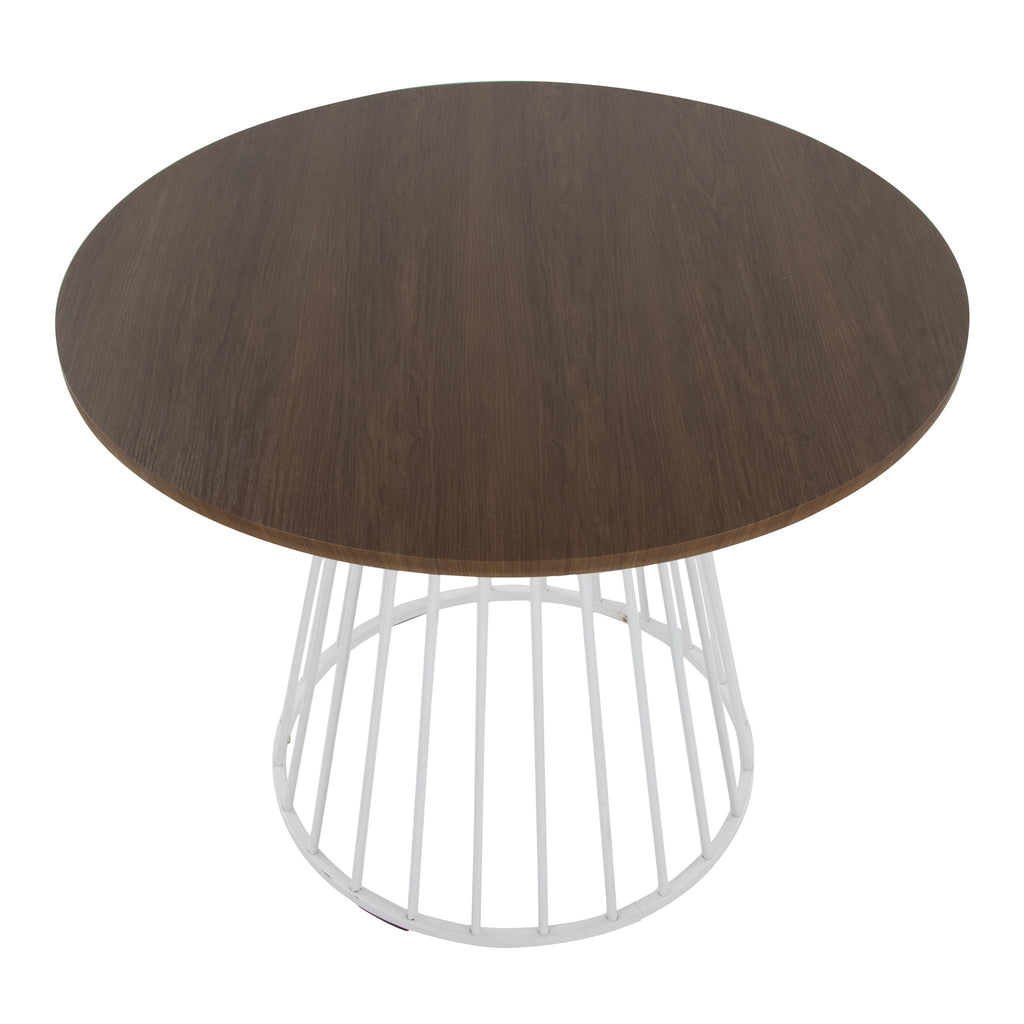 Contemporary Dining Table with Metal Base - Black, White, or Dark Brown