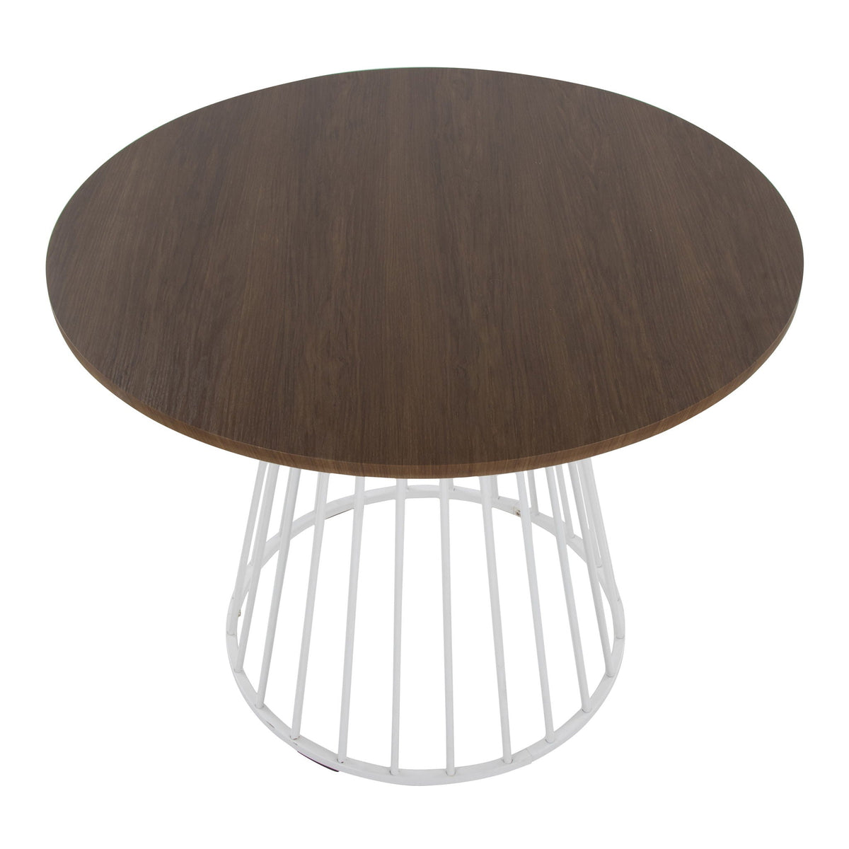 Contemporary Dining Table with Metal Base - Black, White, or Dark Brown