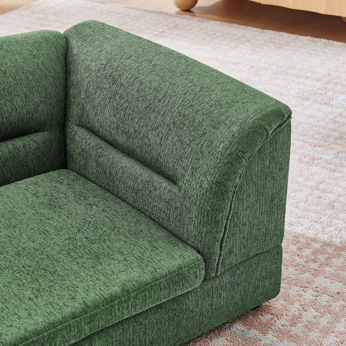 Oversized Pet Sofa with Curved Armrest - Olive Green, Beige, Light Grey, Dark Gray