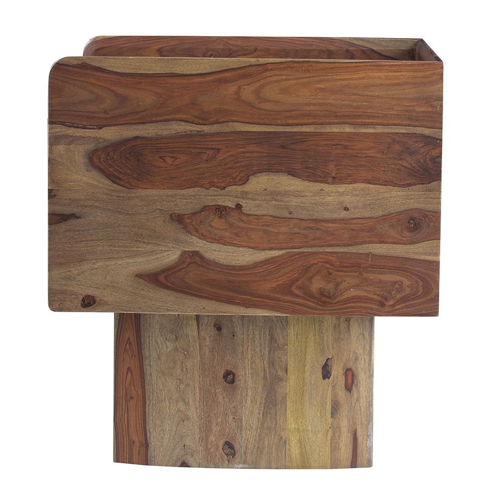 Wooden Arm Chair with Panel-Style Legs - Brown
