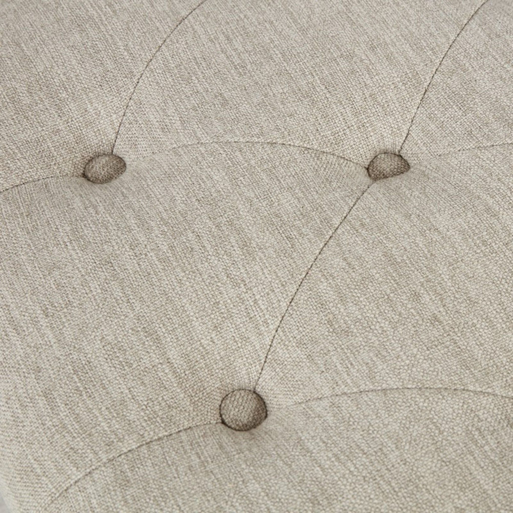 Natural Accent Bench with Arm and Tufted Upholstered Seat