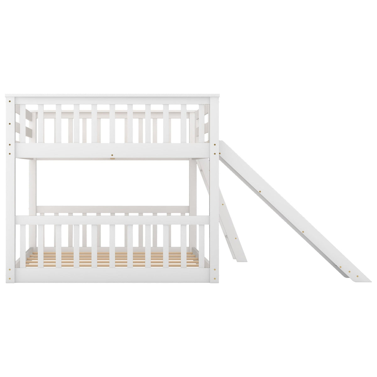 Bunk Bed with Convertible Slide and Ladder - White or Dark Gray