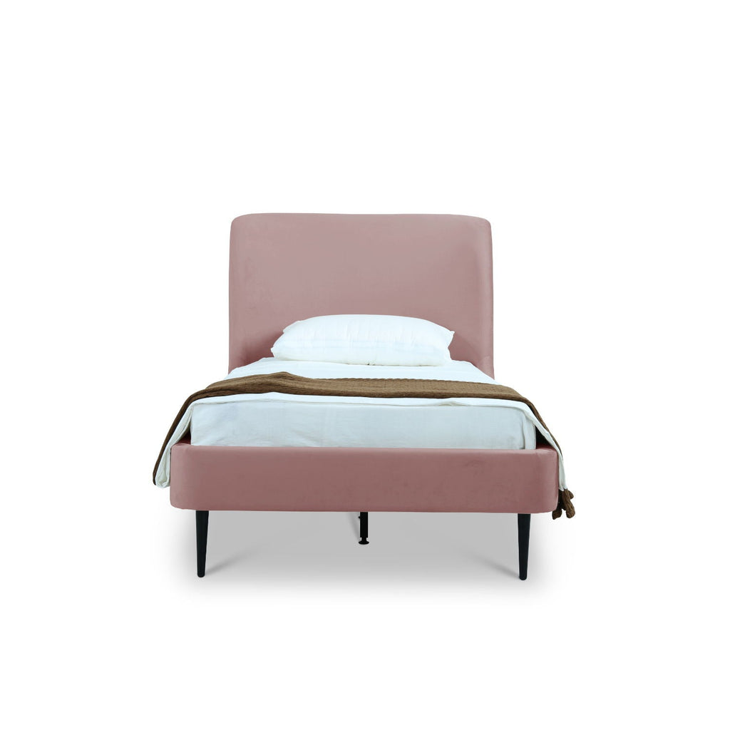 Heather Upholstered Bed with Curved Headboard - Multiple Colors