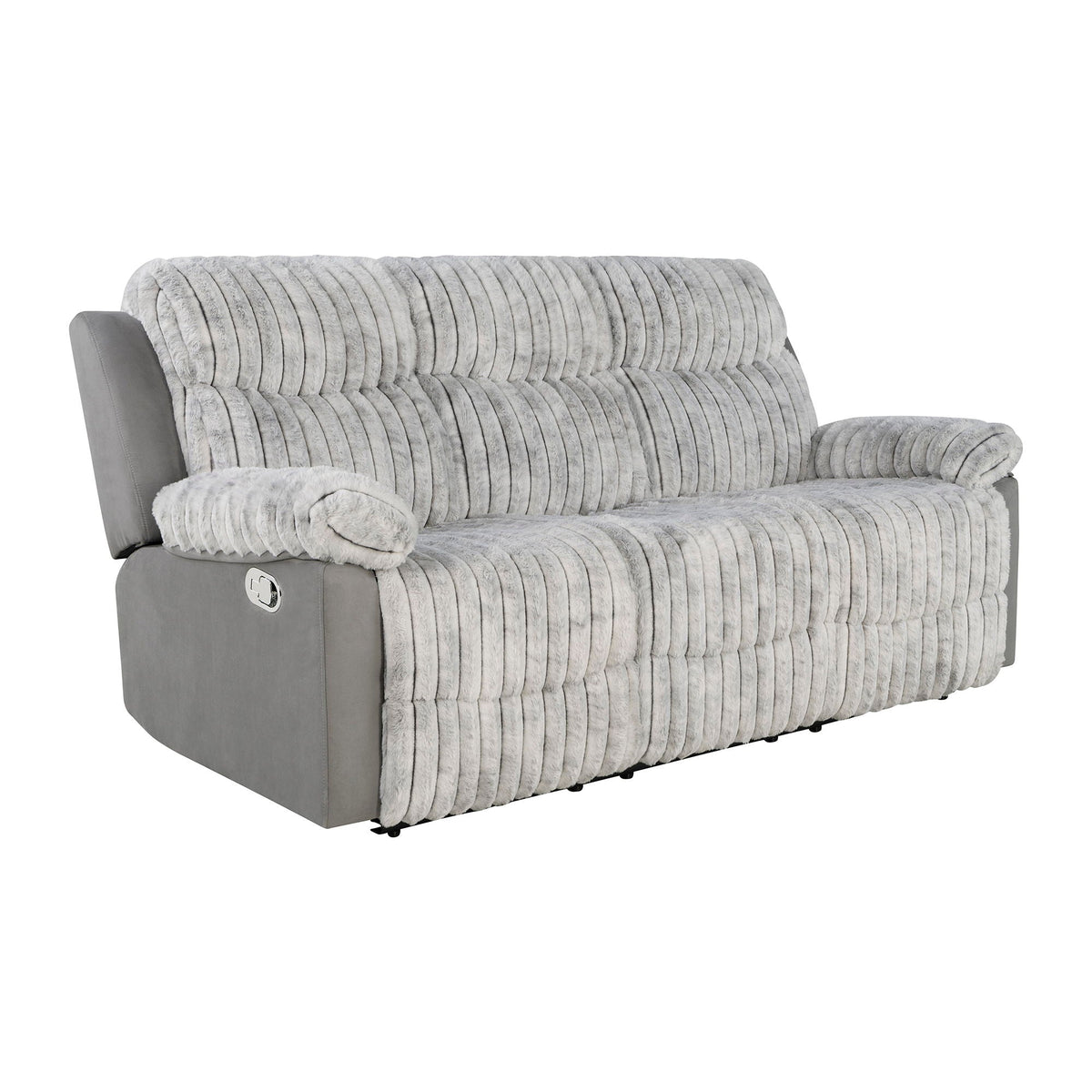 Manual Reclining Sofa with Medium Firm Support - Dark Brown or Gray
