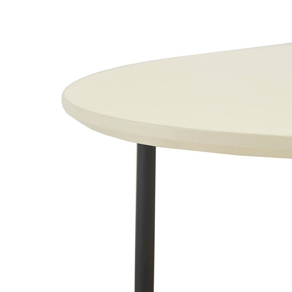 Oval Coffee Table with Storage Shelf - White / Natural