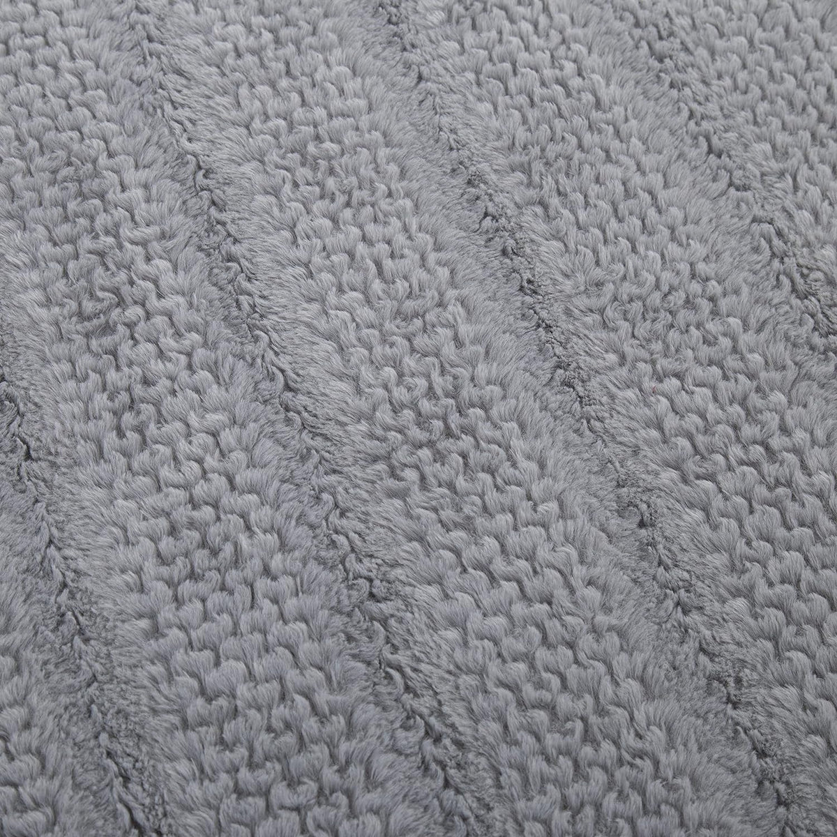 Tache Dark Grey Faux Fur Throw Blanket Bubble Textured Striped Embossed (#11)