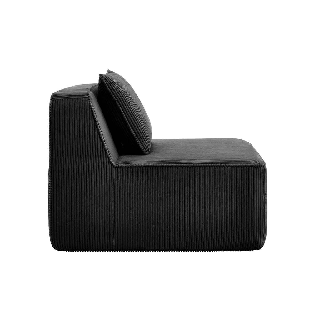 Corduroy Armless Sofa with Pillow - 41" Wide