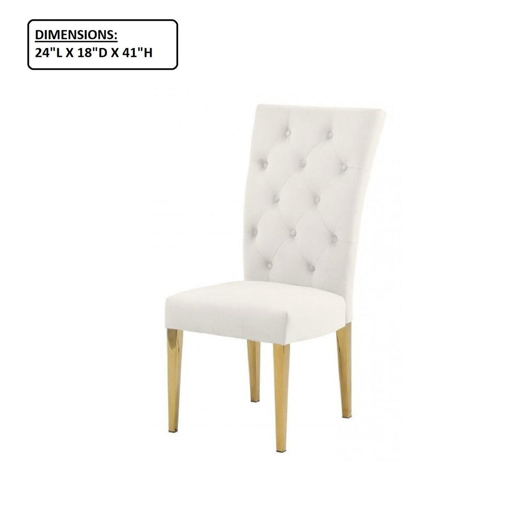 Modern Upholstered Dining Chair Set with Tufted Back - Multiple Colors