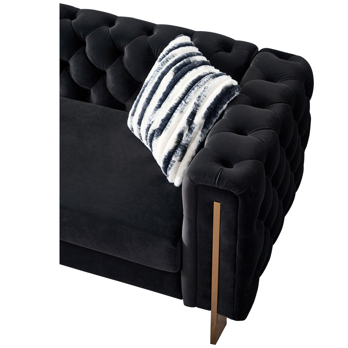 Modern Tufted Living Room Sofa with Button Detail - 84.25" Wide, Multiple Colors