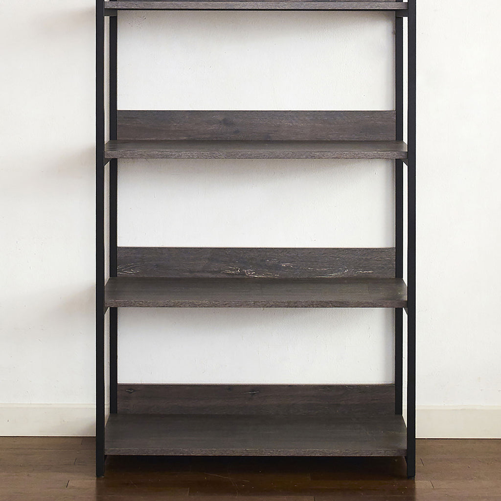 Gray Walk-In Closet Wardrobe with 5-Shelf Modular Construction