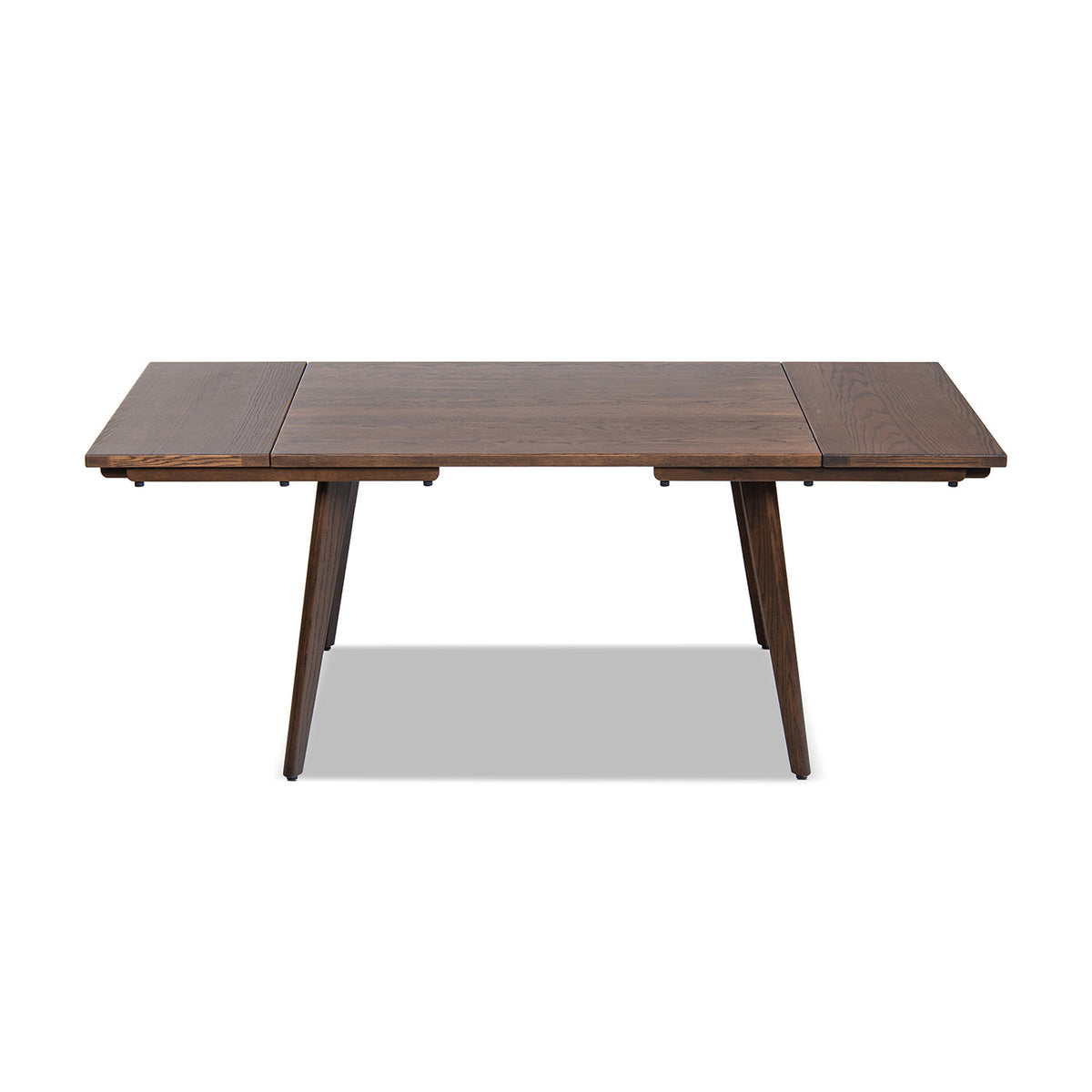 Capri 47-78.5" Solid Red Oak Dining Table with Extending Leaves - Dark Brown or Brown