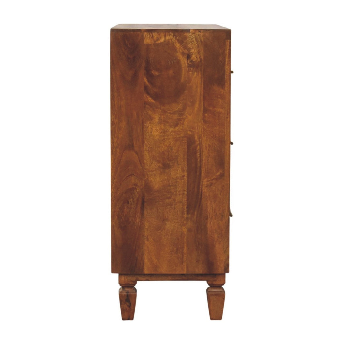 Solid Wood Cadiz Carved Chest with Handcrafted Detailing - Chestnut Finish
