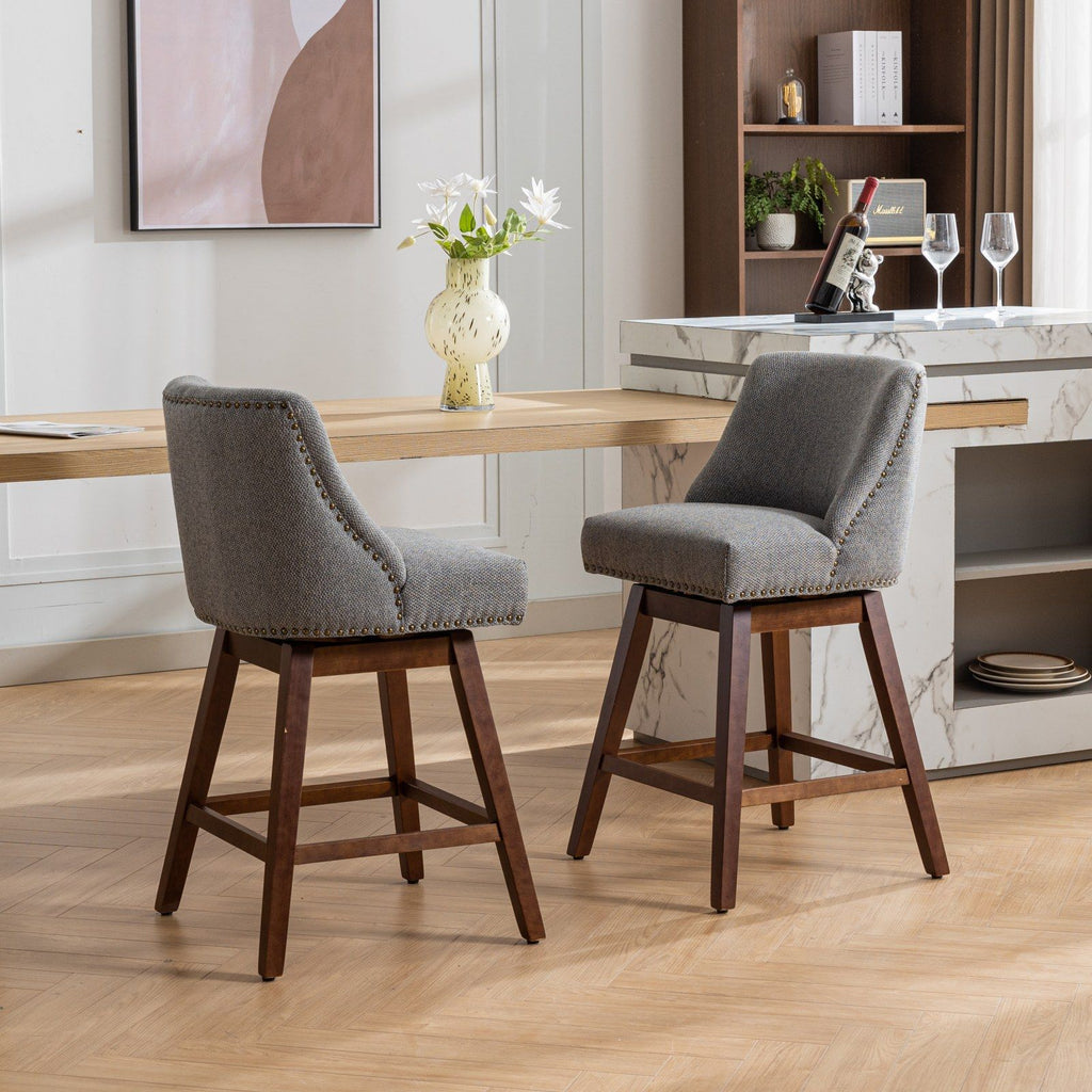 Counter Height Swivel Barstools, Set of 2