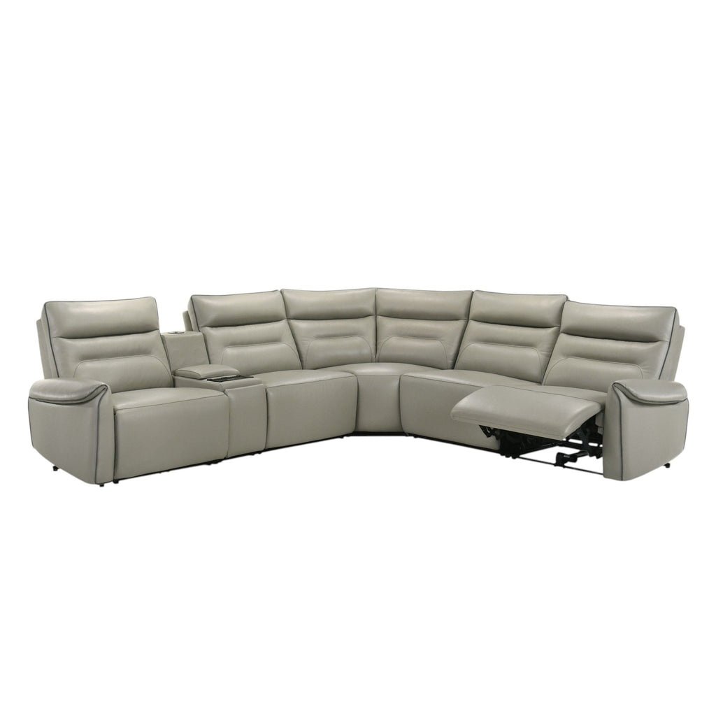 Power Motion Sectional Sofa with Cinematic Console - Light Gray