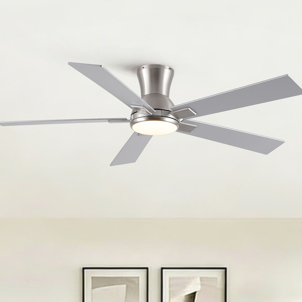 Reversible Quiet Motor Ceiling Fan Light with ABS Blades - Black