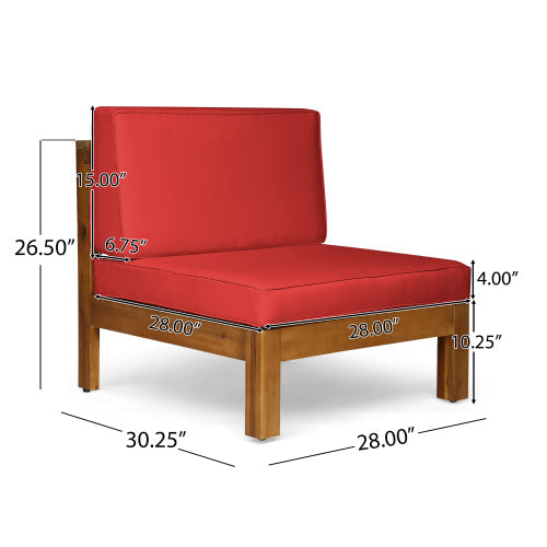 Brava X-Back 3 Seater Outdoor Sectional Sofa Set with Water-Resistant Cushions - Multicolor