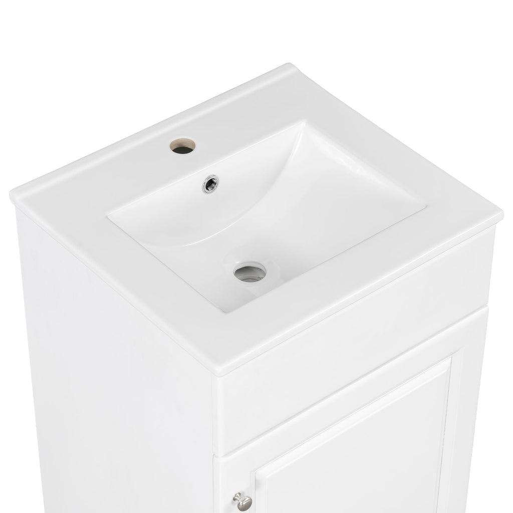Bathroom Vanity with Sink and Adjustable Shelf - Multiple Colors