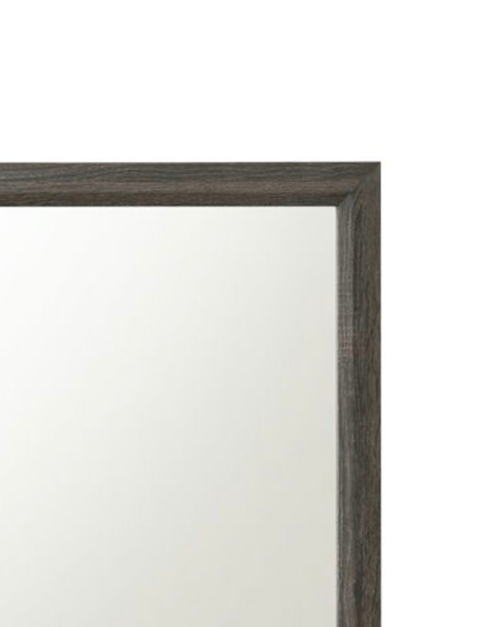 Weathered Mirror with Wood Trim - Gray