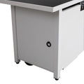 Outdoor Fire Pit Table with Lid - Steel & Stainless 50,000 BTU - White/Black