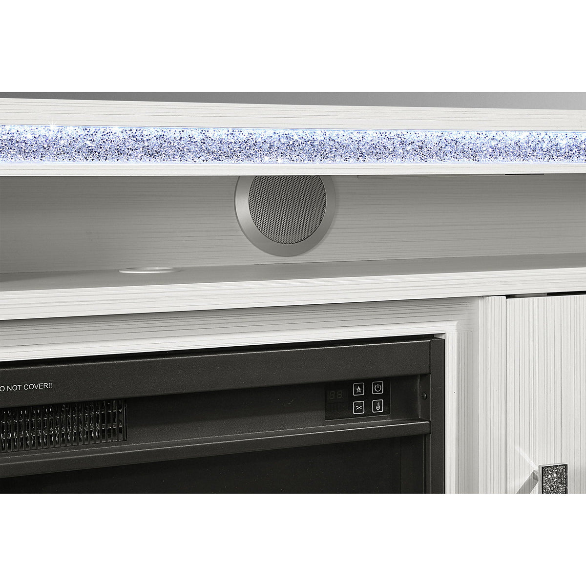 Fireplace TV Stand with Adjustable Temperature and LED Options - Dark Gray or White