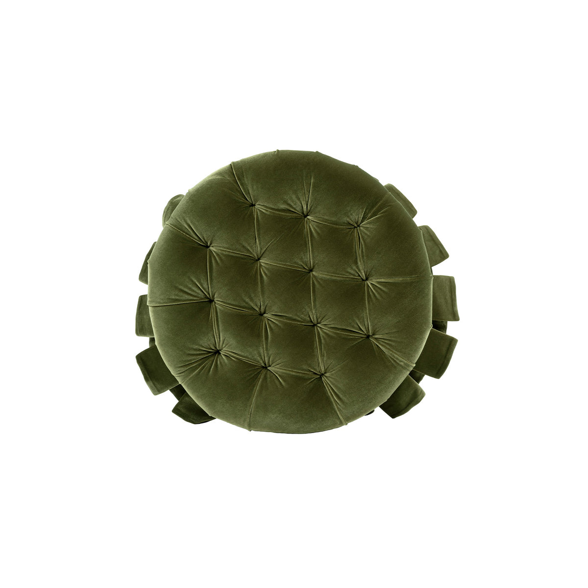 Roquefort Velvet Dog Sofa Bed with Tufted Design - Olive