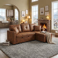 Reversible Chaise Sleeper Sofa Bed with Pull-Out Storage - Gray