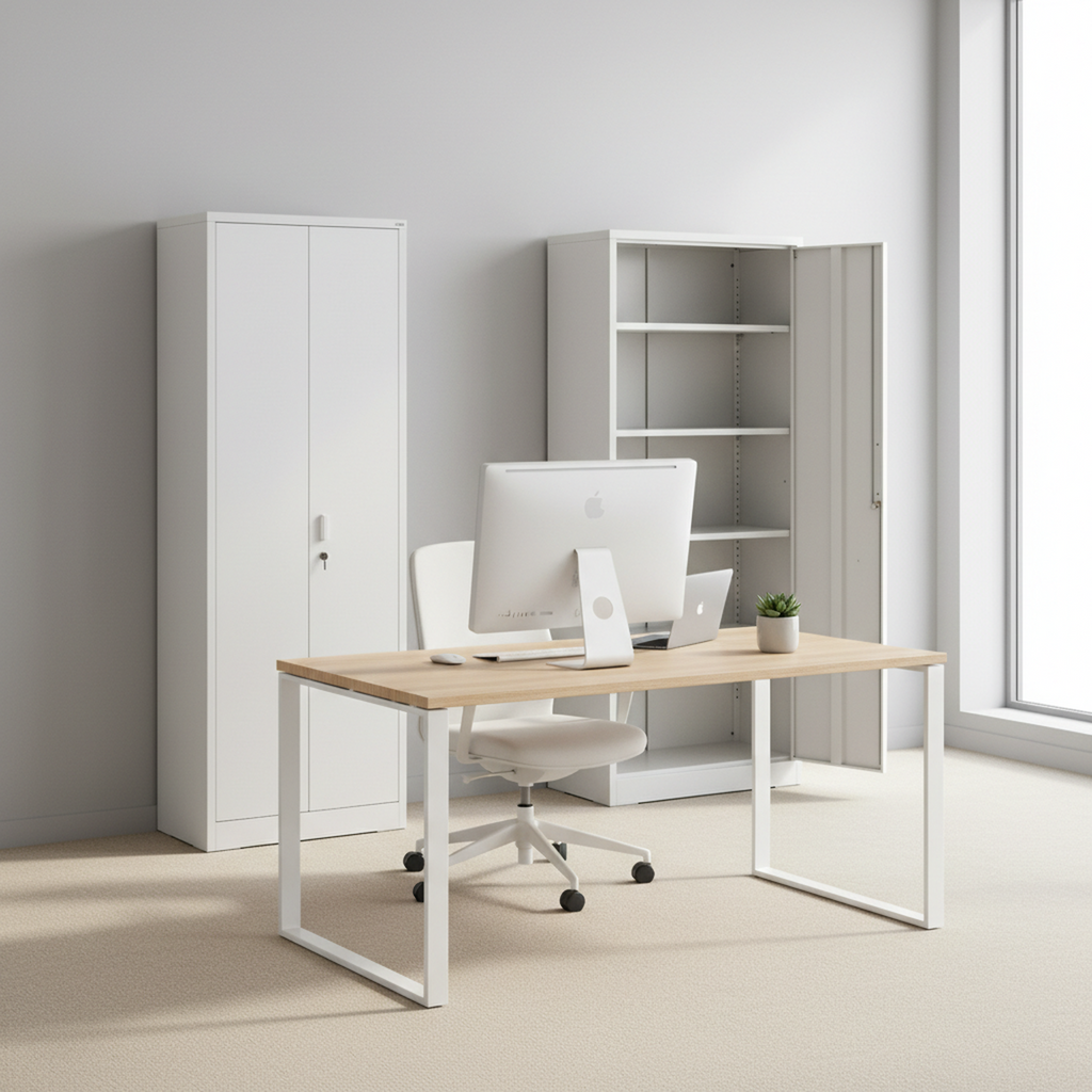 71" Metal Storage Cabinet with Locking Doors and Adjustable Shelves