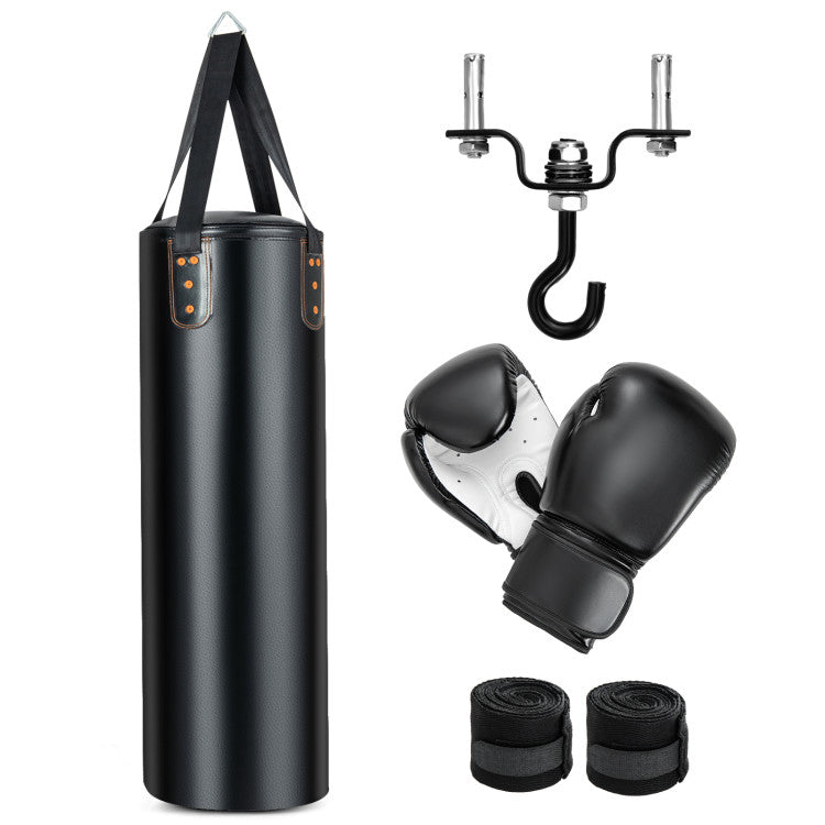 Fitness Room Bundle: Hanging Punching Bag Set + Folding Treadmill