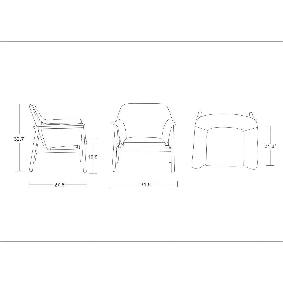 Weave Accent Armchair with Wood Frame - Gray, Beige, or Orange