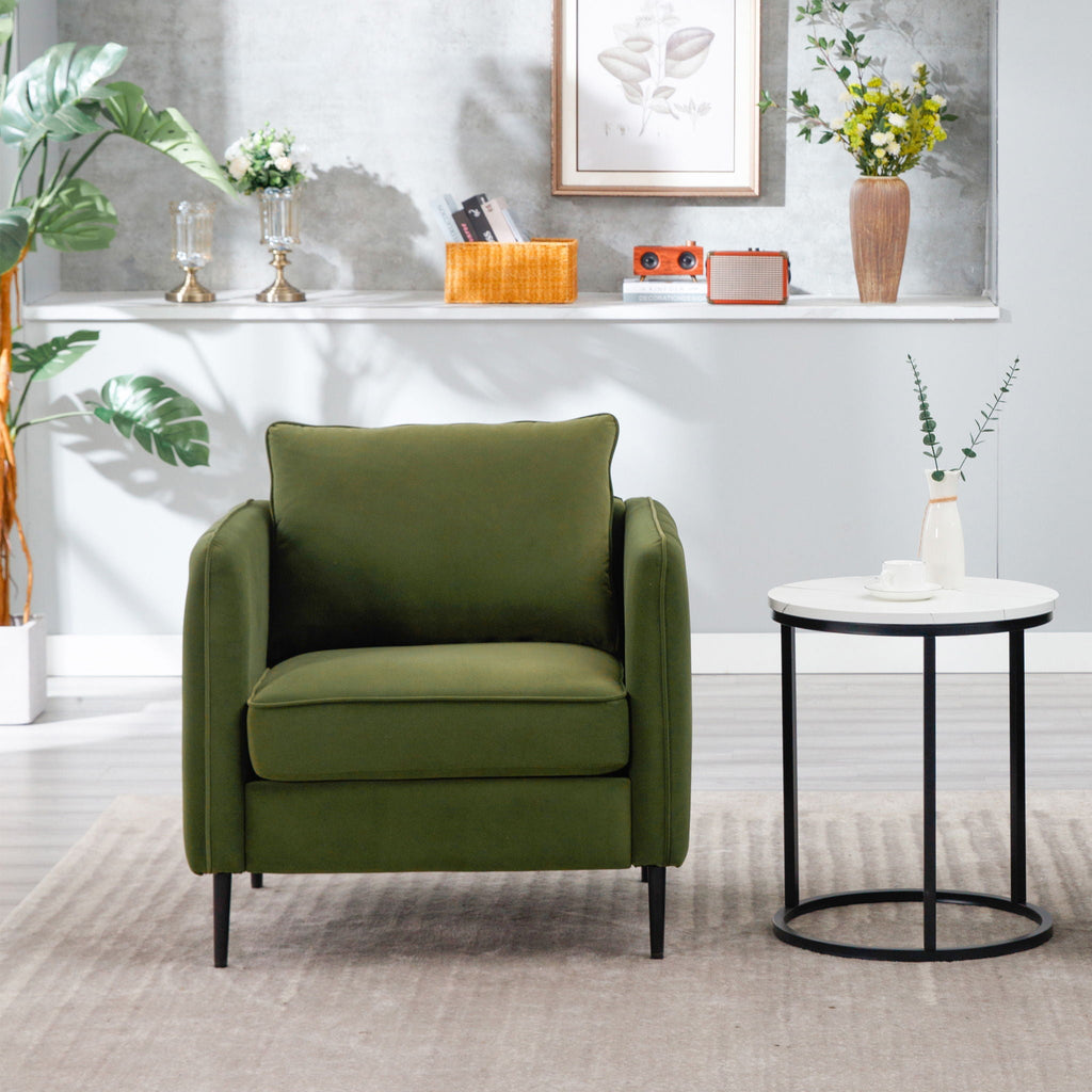 Accent Chair with Removable Pillow - Dark Green or Dark Red