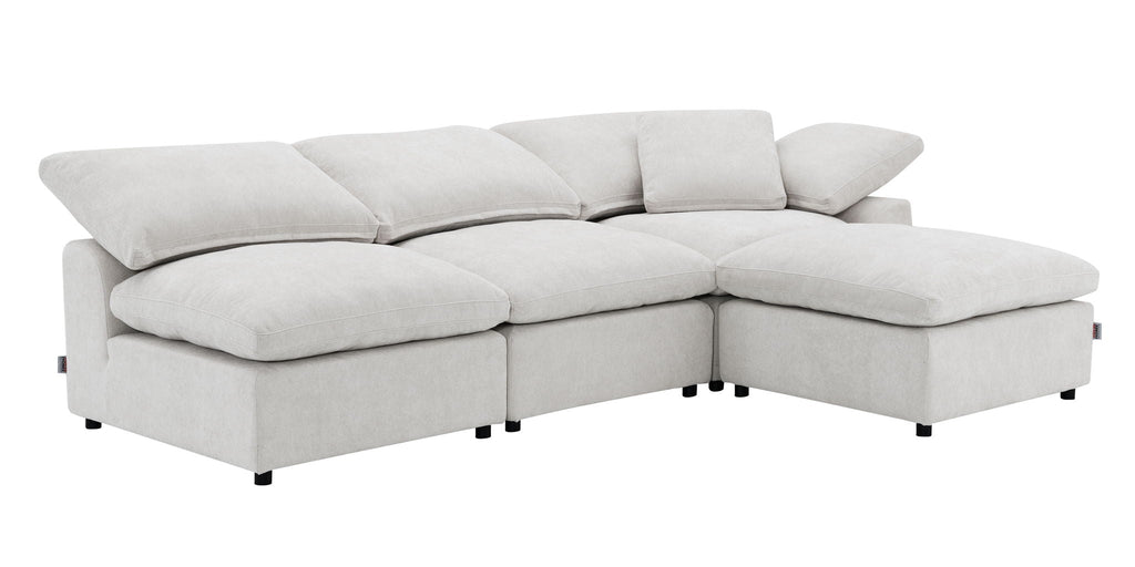 Naveen Modular Sectional With Ottoman - Modular Sofa Set with Ottoman - Beige or Dark Gray