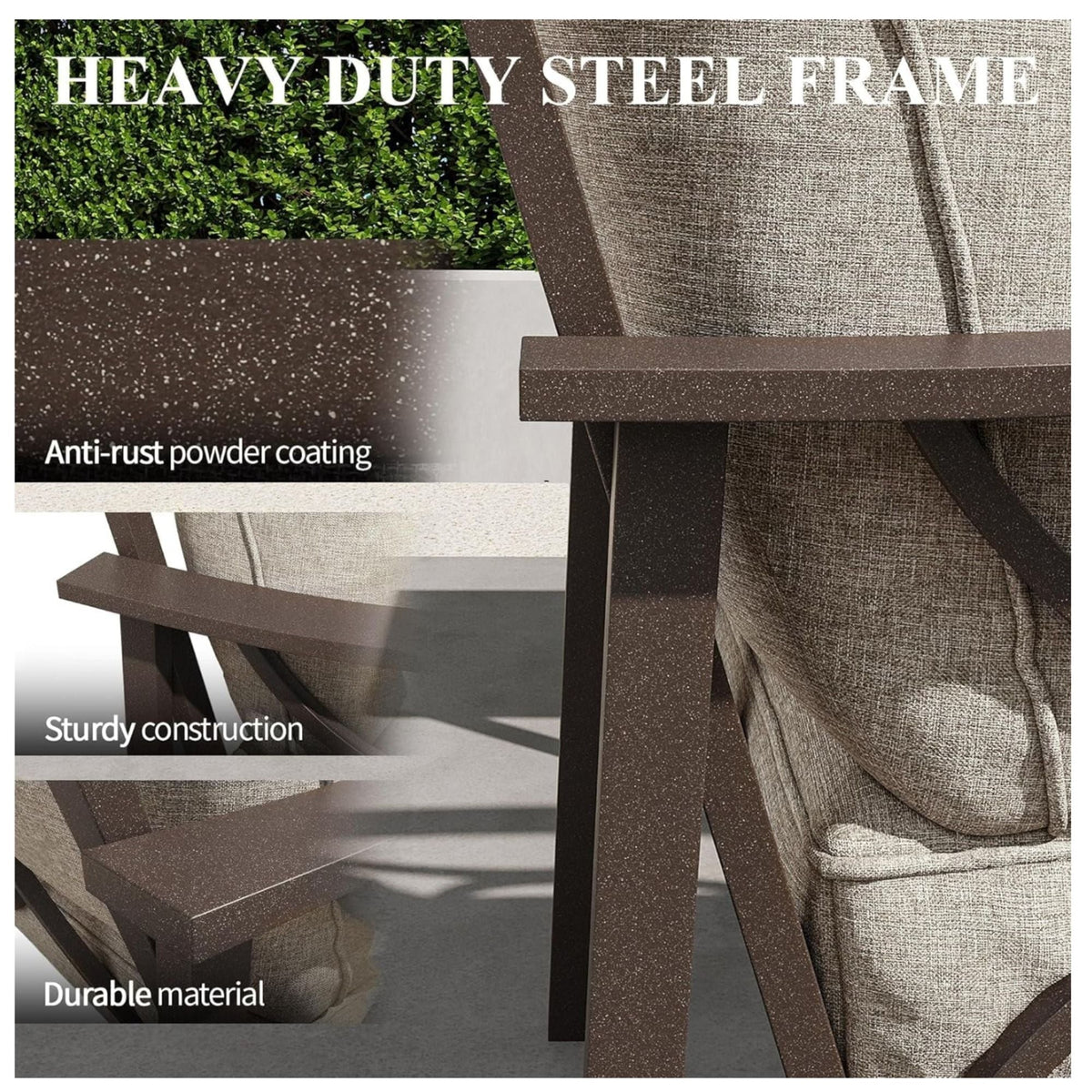 All-Weather Armchairs with Cushions, Modern Sculptural Design – Beige or Dark Gray