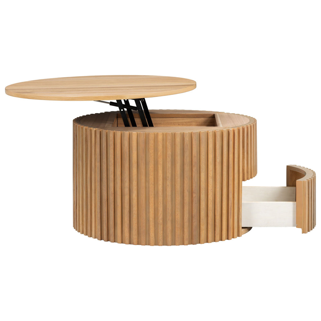 Round Lift Top Coffee Table with Hidden Storage - Multiple Colors